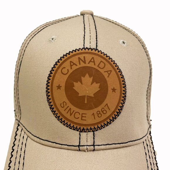 Variety To Go Canadian Baseball Hat, 100% Cotton Maple Leaf Hat (2061 Beige) - Picture 4 of 7